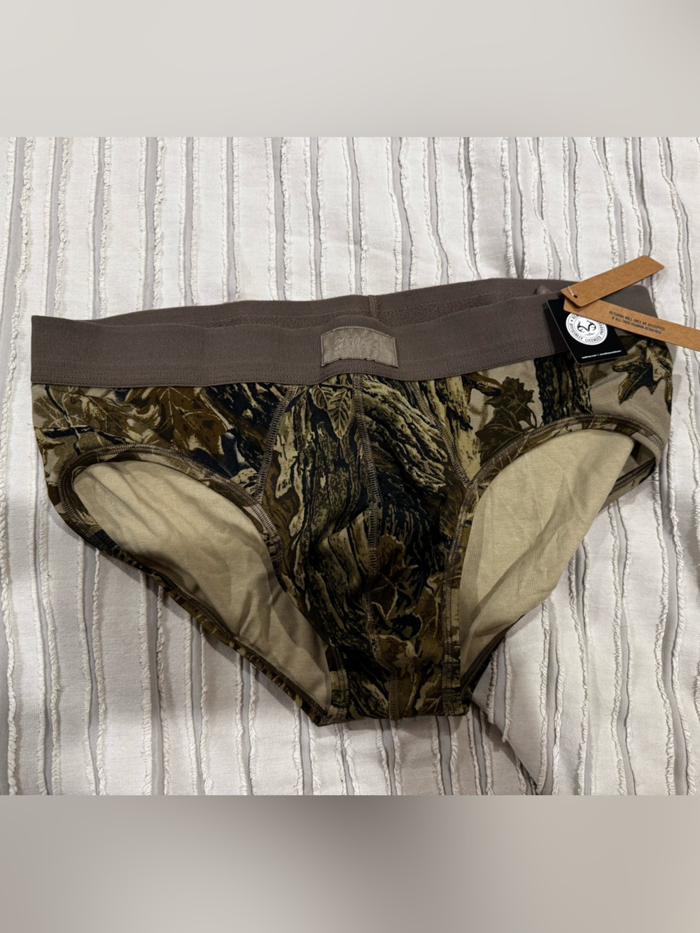 Skims men’s large Camo Print Cotton Briefs - Brown/Olive